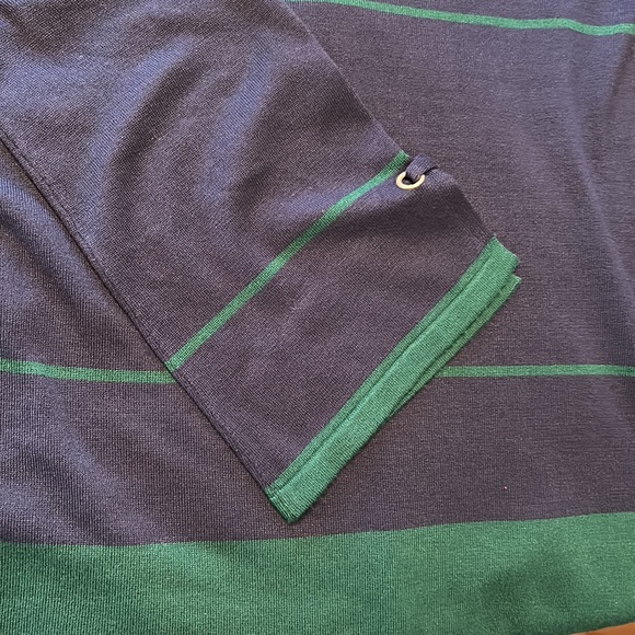 Liz Claiborne Women’s 3/4 Sleeve Pullover Sweater NWT Emerald and Navy Blue - Picture 7 of 10